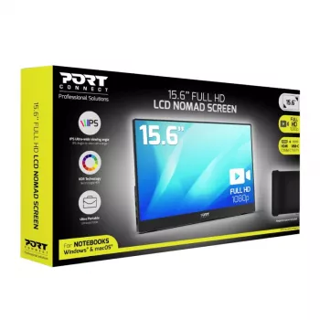 PORT Designs PORT Connect 15,6 inch Tragbarer IPS-Monitor - Full HD 1920x1080 - USB-C & Mini HDMI