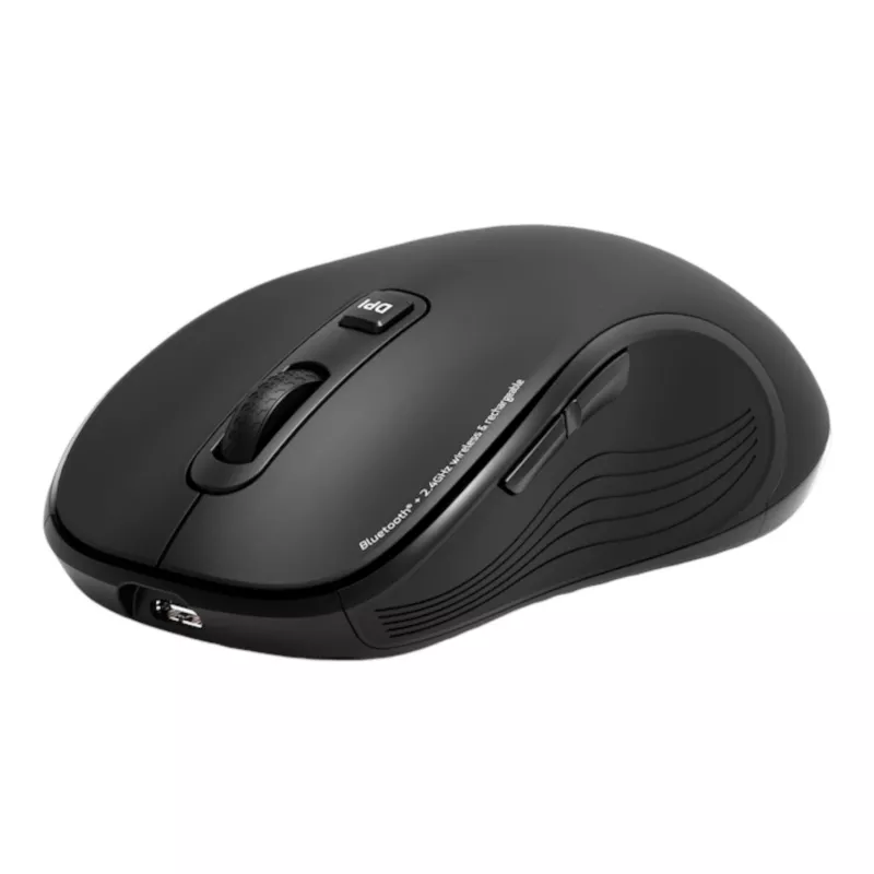 PORT Designs PORT Connect Professional ESSENTIAL Wireless Optical Mouse - 5 Tasten - 2,4 GHz, Bluetooth - USB-Empfänger - Schwarz