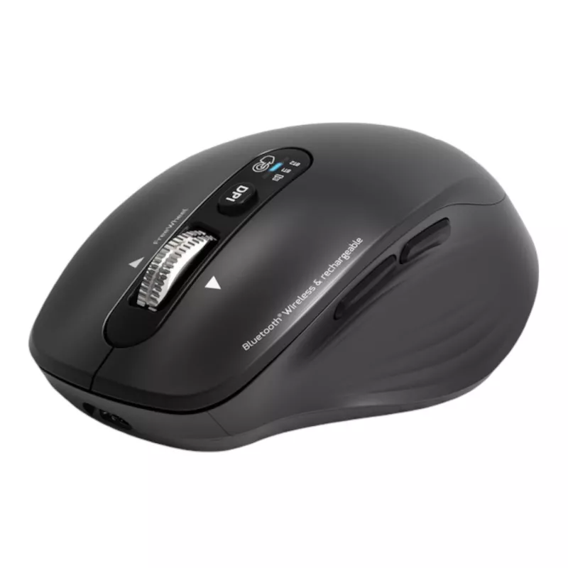 PORT Designs PORT Connect Professional BUSINESS Wiederaufladbare Funkmaus - Optisch - 6 Tasten - 2,4 GHz, Bluetooth - USB-Empfänger - Schwarz