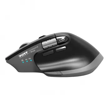 PORT Designs PORT Connect Professional ULTIMATE Wireless Rechargeable Mouse - Optical - 6 Buttons - 2.4 GHz, Bluetooth - USB Receiver