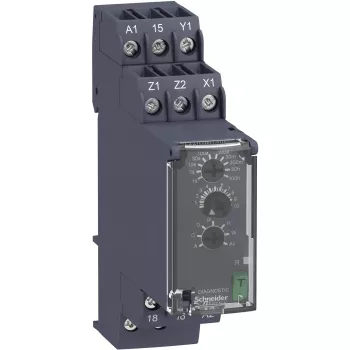 APC RE22R1MYMR Multifunktions-Zeitrelais, 0,05 s - 300 h, 24-240 V AC/DC, 1 Wechsler, 8 A, DIN-Schiene