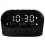 Lexon Ray Clock Wecker mit Temperatur- und Luftfeuchtigkeitssensor, Schwarz