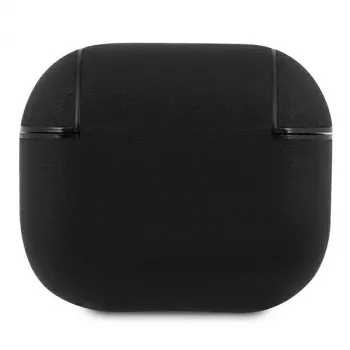 BMW BMA3SSLBK AirPods 3 Hülle Schwarz Echtleder Silbernes Logo