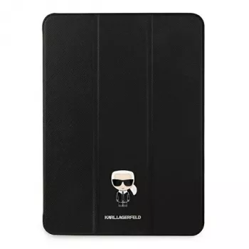 Karl Lagerfeld KLFC11OKMK Book Cover für iPad Pro 11 Zoll (2021) - Schwarz Saffiano Karl Iconic
