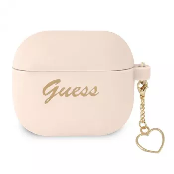 Guess GUA3LSCHSP Silikon-Charm Heart Collection Hülle für Apple AirPods 3. Generation – Pink
