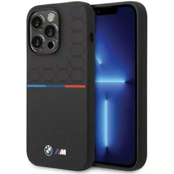 BMW M Collection Silikonhülle für Apple iPhone 15 Pro Max 6,7 inch Schwarz Muster