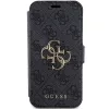 Guess GUBKP15L4GMGGR iPhone 15 Pro 6.1 inch Graues Book Case 4G Metal Logo
