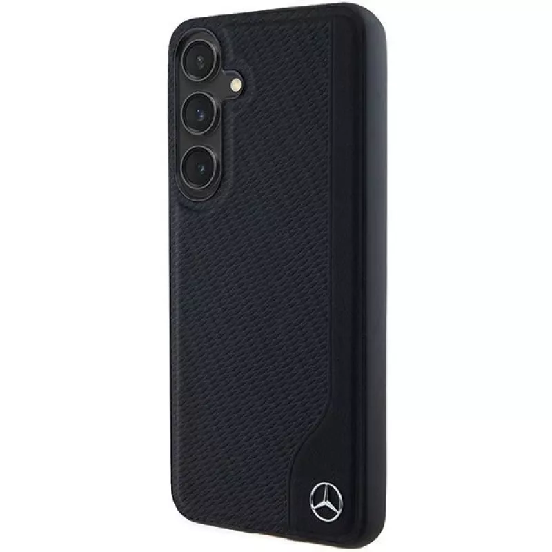 Mercedes-Benz MEHMS24S23RBGVK S24 S921 Black Hardcase Leather Debossed Line MagSafe für Samsung Galaxy S24