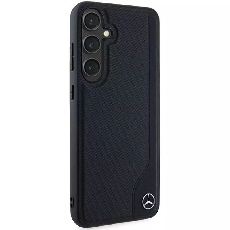 Mercedes-Benz MEHMS24S23RBGVK S24 S921 Black Hardcase Leather Debossed Line MagSafe für Samsung Galaxy S24