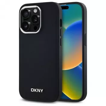 DKNY DKHMP14LPSCMCLK Hard Case für Apple iPhone 14 Pro 6,1 inch Schwarz Plain Logo MagSafe