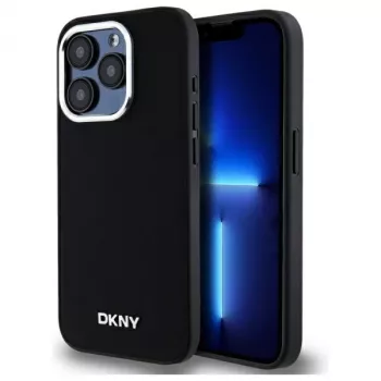DKNY DKHMP15XPSCMCLK Hard Case für Apple iPhone 15 Pro Max 6,7 inch Schwarz Plain Logo MagSafe