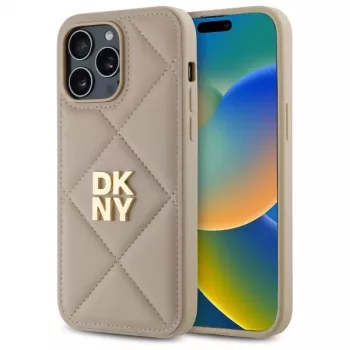 DKNY DKHCP14XPQDSLE Quilted Stack Logo Case für iPhone 14 Pro Max 6,7 inch - Beige