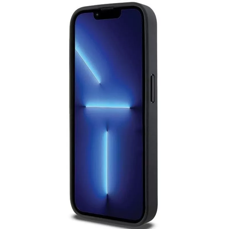 DKNY DKHMP15XPSOSPK Hardcase Leder mit Printmuster und Metall-Logo MagSafe für iPhone 15 Pro Max 6.7 Schwarz