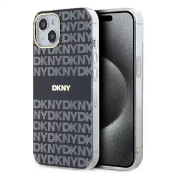 DKNY DKHMP15SHRHSEK iPhone 15 / 14 / 13 6,1 inch Black Hardcase IML Mono & Stripe MagSafe