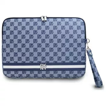 DKNY Sleeve DKCS14PVSHLB 14 Zoll Blau Karomuster mit bedruckten Streifen Laptop-Hülle