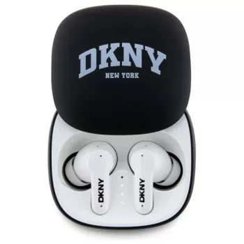 DKNY DKTWS3DNYAK Bluetooth-TWS-In-Ear-Kopfhörer mit Ladeetui, Gummi-Matt-Finish, Schwarz