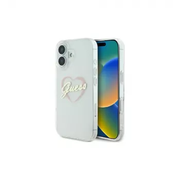 Guess GUHCP16SHCHGSPT Hardcase für Apple iPhone 16 6,1 inch Transparent IML Heart