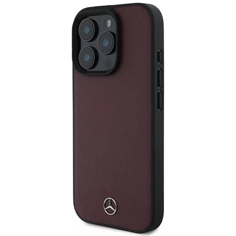 Mercedes-Benz MEHMP16L23RBARR Hardcase für iPhone 16 Pro 6,3 inch rotes strukturiertes und glattes Leder MagSafe