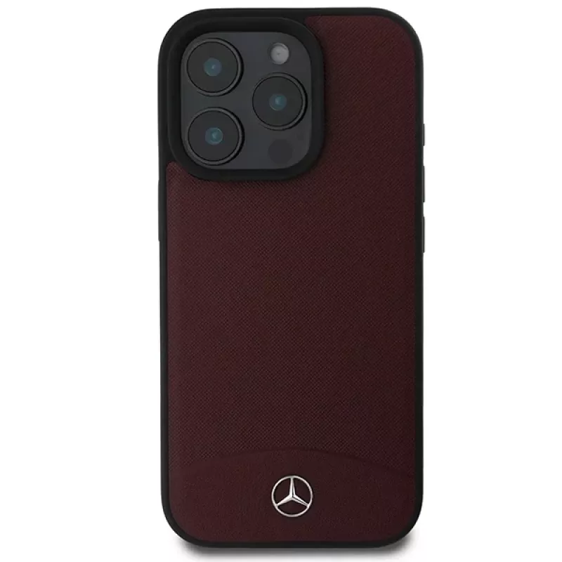 Mercedes-Benz MEHMP16L23RBARR Hardcase für iPhone 16 Pro 6,3 inch rotes strukturiertes und glattes Leder MagSafe