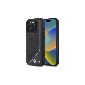 BMW M Perforated Twisted Line MagSafe Hard Case für iPhone 16 Pro (6,3 Zoll) - Schwarz