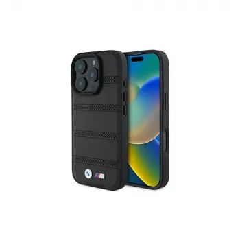 BMW M Perforated And Stitched Line Hardcase für Apple iPhone 16 Pro 6,3 Zoll Schwarz MagSafe