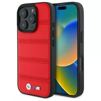 BMW M Collection M Perforated And Stitched Line Hardcase für iPhone 16 Pro Max 6,9 Zoll Rot MagSafe
