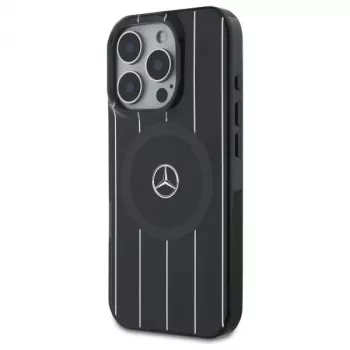 Mercedes-Benz MEHMP16L23HRSK iPhone 16 Pro 6,3 inch Black Hardcase Double Layer Crossed Lines MagSafe