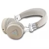 Guess Grained Classic Round Shape Wireless Bluetooth Over-Ear Headphones with ENC, Beige