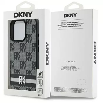 DKNY DKHCP16LPCPTSSK Hard Case für Apple iPhone 16 Pro 6,3 Zoll Schwarz Karomuster & Bedruckte Streifen