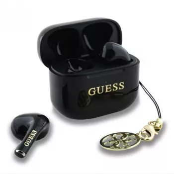 Guess Glossy Effect Printed Classic Logo & Charm TWS Bluetooth Earbuds mit Ladecase (Schwarz)