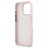 Guess GUHCP16LSMBSLP iPhone 16 Pro 6.3 Zoll Pink Silikon Hartschale mit Script Metal Logo & Rahmen