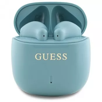 Guess Printed Classic Logo TWS Bluetooth Earbuds mit Ladecase (Türkis)