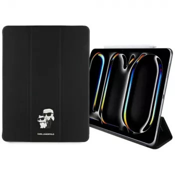 Karl Lagerfeld KLFC13PM24SAKCK iPad Pro 13 M4 2024 / M5 2025 Book Cover Schwarz Saffiano Magnetisch Karl & Choupette