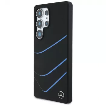 MERCEDES-BENZ Silicone Contrasted Curves MagSafe Case für Samsung Galaxy S25 Ultra Schwarz