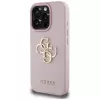 Guess Grained Big 4G Logo Small Classic Logo Back Cover für Apple iPhone 16 Pro (Pink)