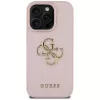 Guess Grained Big 4G Logo Small Classic Logo Back Cover für Apple iPhone 16 Pro (Pink)