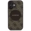 Guess 4G Circle Classic Logo MagSafe Case für iPhone 16, Braun