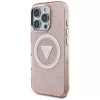 Guess IML Metal Glitter 4G Circle Triangle MagSafe Case für Apple iPhone 16 Pro Max (Pink)