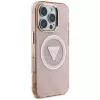 Guess IML Metal Glitter 4G Circle Triangle MagSafe Case für Apple iPhone 16 Pro Max (Pink)