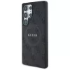 Guess Leather 4G Colored Ring Classic Logo MagSafe Back Cover für Samsung Galaxy S25 Ultra, Schwarz