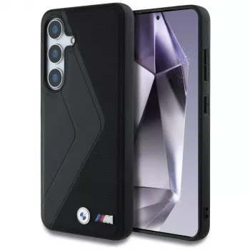 BMW Leather Oversized Stripes MagSafe Case für Samsung Galaxy S25 Schwarz