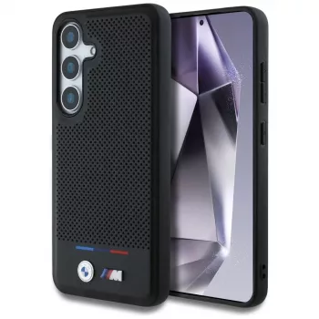 BMW Leder-Tricolor-Streifen MagSafe Case für Samsung Galaxy S25 Schwarz