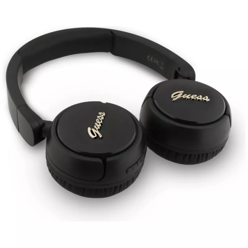 Guess Metal Logo Script Wireless Bluetooth 5.3 Over-Ear Headphones, Schwarz