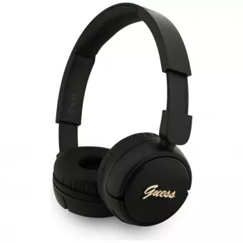 Guess Metal Logo Script Wireless Bluetooth 5.3 Over-Ear Headphones, Schwarz