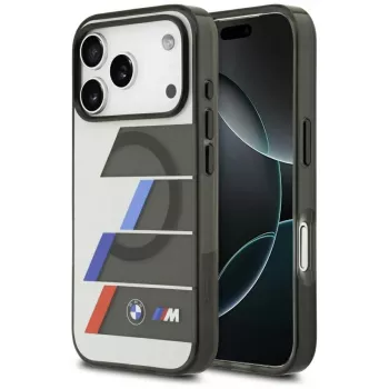 BMW M IML Metal Buttons Tricolor Lines MagSafe Case für Apple iPhone 17 Pro, Anthrazit