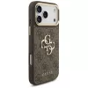 Guess 4G Big Classic Logo BigStrap Metal Buttons Case für iPhone 17 Pro Max, Braun