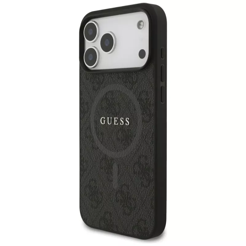 Guess 4G Ring Classic Logo MagSafe Case für iPhone 17 Pro Max (Schwarz)