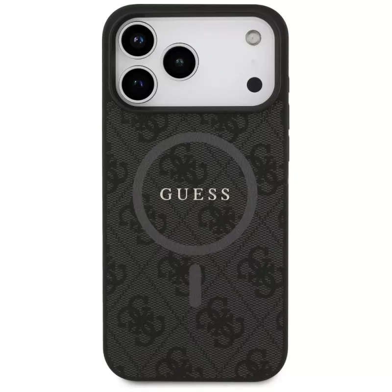 Guess 4G Ring Classic Logo MagSafe Case für iPhone 17 Pro Max (Schwarz)