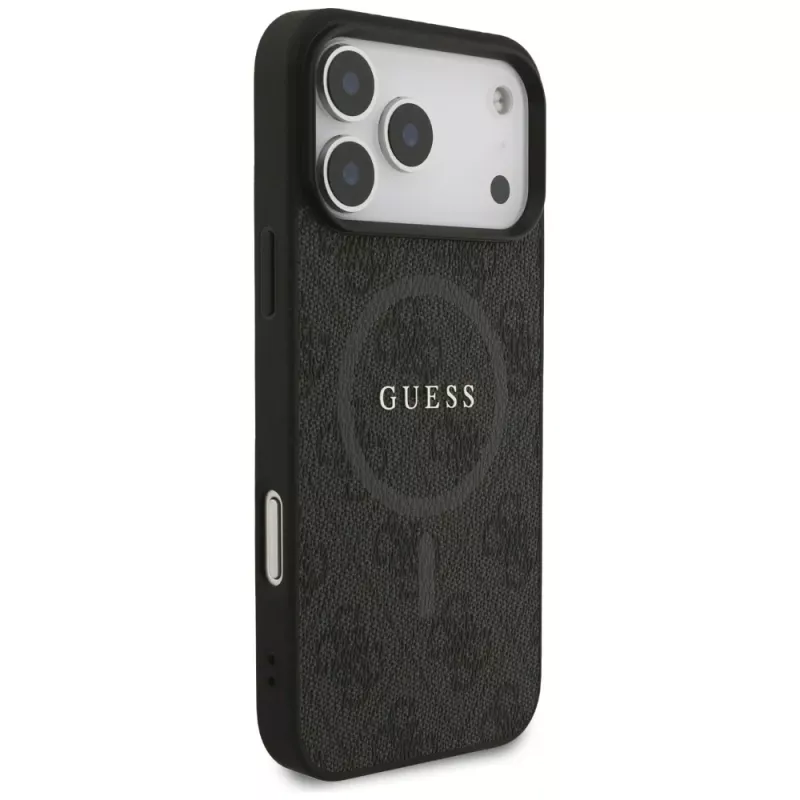 Guess 4G Ring Classic Logo MagSafe Case für iPhone 17 Pro Max (Schwarz)