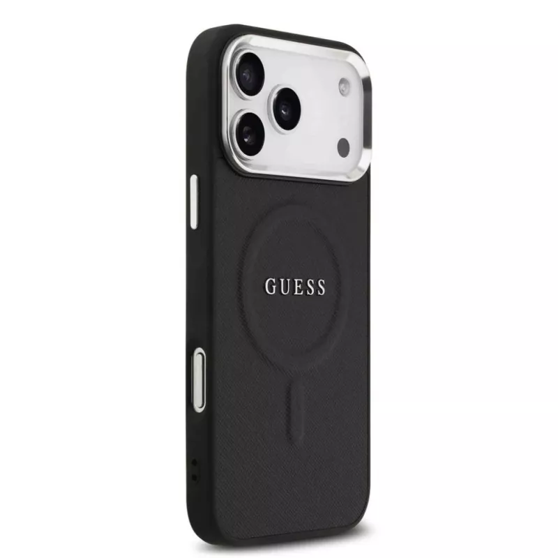 Guess Classic Logo MagSafe Case für iPhone 17 Pro Max Schwarz